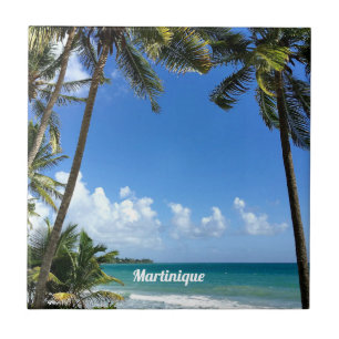 Azulejo De Cerâmica Ilha de Caribe, Martinica (rotulada)