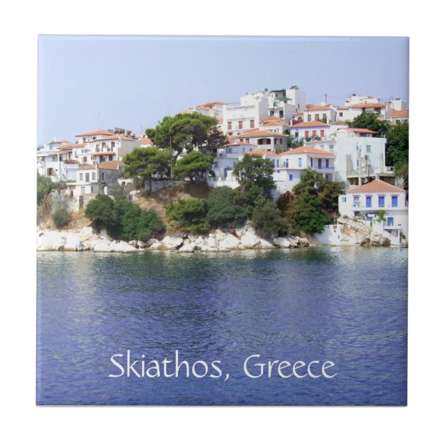 Azulejo De Cerâmica Ilha de Skiathos, Grécia Tile (Frente)