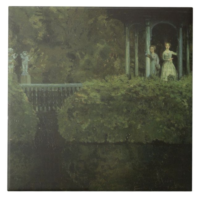 Azulejo De Cerâmica Ilha do Amor (por Konstantin Somov) (Frente)