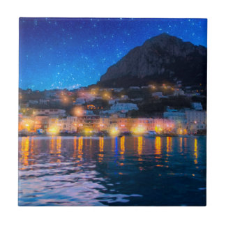 Azulejo De Cerâmica Ilha italiana mágica de Capri