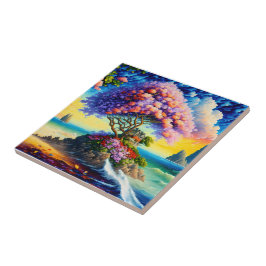 Azulejo De Cerâmica Ilha oculta no oceano