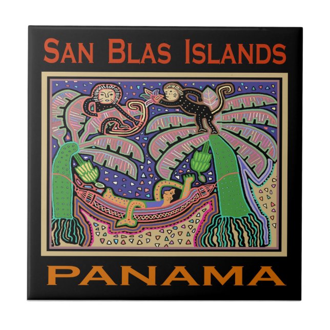 Azulejo De Cerâmica Ilhas San Blas Panamá Mola (Frente)