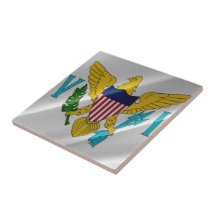 Azulejo De Cerâmica ILHAS VIRGIN zVI002, bandeira de acendimento, Amér