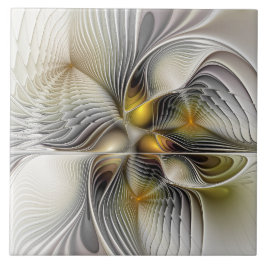 Azulejo De Cerâmica Ilusão Óptica Abstrata Fractal 3D Com Profundidade