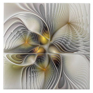 Azulejo De Cerâmica Ilusão Óptica Abstrata Fractal 3D Com Profundidade