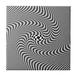 Azulejo De Cerâmica Ilusão óptica preto e branco