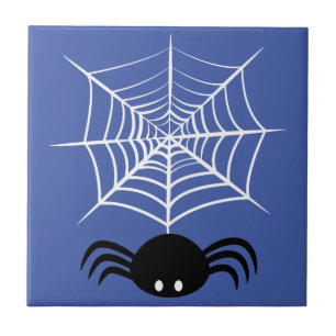 Azulejo De Cerâmica Ilustração Assustadora de Aranha de Halloween