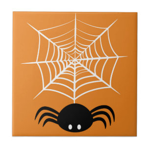 Azulejo De Cerâmica Ilustração Assustadora de Aranha de Halloween