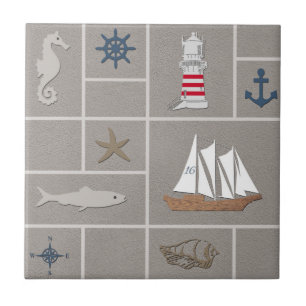Azulejo De Cerâmica Ilustração com tema náutico