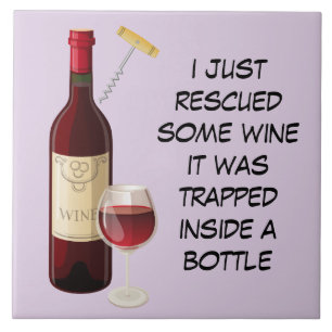 Azulejo De Cerâmica Ilustração da garrafa e do vidro de vinho