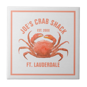 Azulejo De Cerâmica Ilustração das Aquarelas da Mão do Caranguejo Lara