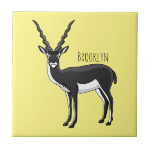 Azulejo De Cerâmica Ilustração de antílope Blackbuck
