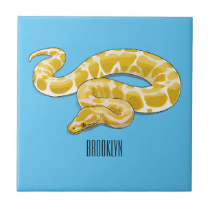 Azulejo De Cerâmica Ilustração de cobra de pitão birmanês