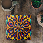 Azulejo De Cerâmica Ilustração de Deco de Arte Floral Azul Retroativa<br><div class="desc">Este belo e intrincado design apresenta uma flor motif com cores vibrantes e detalhes intrincados. Enquanto a própria flor é a peça central do design, ela é um estilo de deco artístico que apresenta formas geométricas em negrito curvas com cores vibrantes e detalhes intrincados. O alto nível de detalhe e...</div>