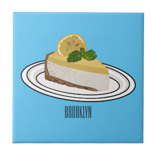 Azulejo De Cerâmica Ilustração de desenho animado com queijo limão