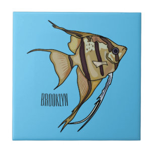 Azulejo De Cerâmica Ilustração de desenho animado de Angelfish