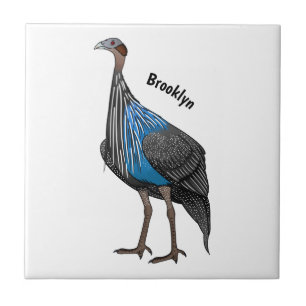 Azulejo De Cerâmica Ilustração de desenho animado de aves guineafowl v