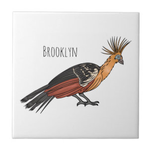 Azulejo De Cerâmica Ilustração de desenho animado de aves Hoatzin