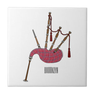 Azulejo De Cerâmica Ilustração de desenho animado de Bagpipe