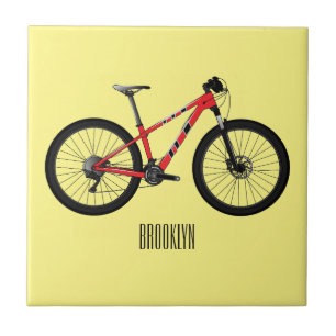 Azulejo De Cerâmica Ilustração de desenho animado de bicicleta