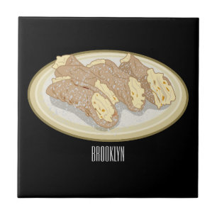 Azulejo De Cerâmica ilustração de desenho animado de Cannoli
