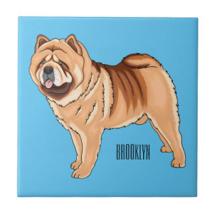 Azulejo De Cerâmica Ilustração de desenho animado de cão Chow Chow