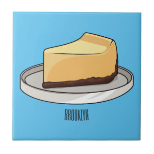 Azulejo De Cerâmica Ilustração de desenho animado de Cheesecake