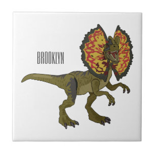 Azulejo De Cerâmica Ilustração de desenho animado de Dilophosaurus