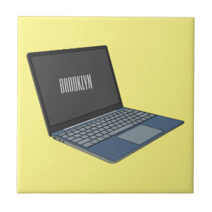 Azulejo De Cerâmica ilustração de desenho animado de laptop