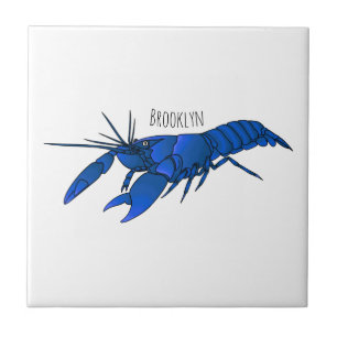 Azulejo De Cerâmica Ilustração de desenho animado de marron azul
