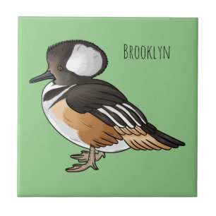 Azulejo De Cerâmica Ilustração de desenho animado de pato mergulhão-en