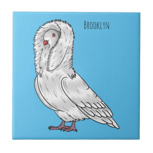 Azulejo De Cerâmica ilustração de desenho animado de pombo jacobino