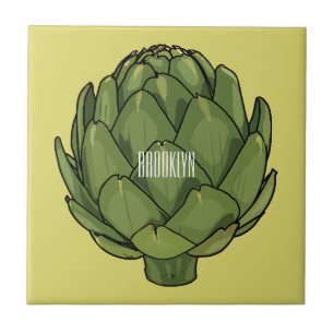 Azulejo De Cerâmica Ilustração de desenho animado do Artichoke