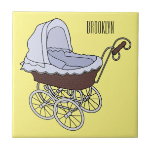 Azulejo De Cerâmica Ilustração de desenho animado do stroller