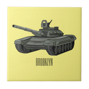 Azulejo De Cerâmica Ilustração de desenho animado do Tanque