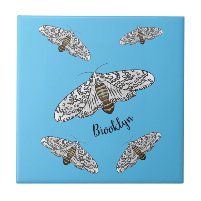 Azulejo De Cerâmica Ilustração de desenho animado gigante da traça-leo (Frente)