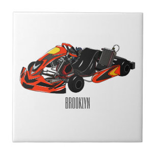 Azulejo De Cerâmica Ilustração de desenho de corrida de Kart