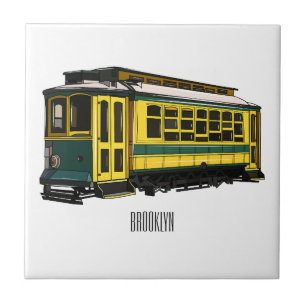 Azulejo De Cerâmica Ilustração de desenho do carrinho de Mata