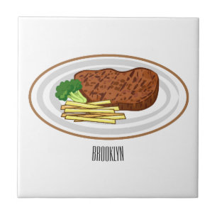 Azulejo De Cerâmica Ilustração de desenho em bife