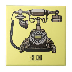 Azulejo De Cerâmica Ilustração de desenho telefônico