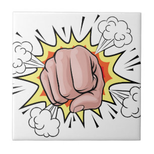 Azulejo De Cerâmica Ilustração de explosão do punho