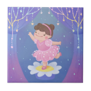 Azulejo De Cerâmica Ilustração de Fantasia do Sonho da Bailarina