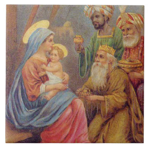 Azulejo De Cerâmica Ilustração de Natal Natividade Jesus