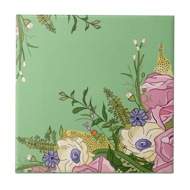 Azulejo De Cerâmica Ilustração de porta flexível rosa em (Frente)