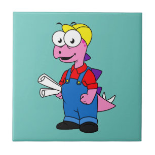 Azulejo De Cerâmica Ilustração De Um Trabalhador De Construção De Steg