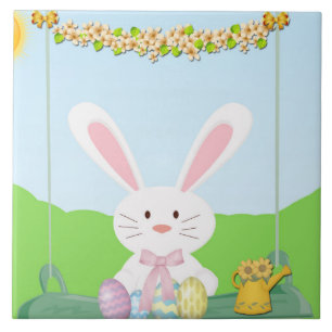 Azulejo De Cerâmica Ilustração do coelho da Páscoa