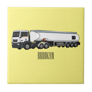 Azulejo De Cerâmica Ilustração do desenho animado do transporte de cam
