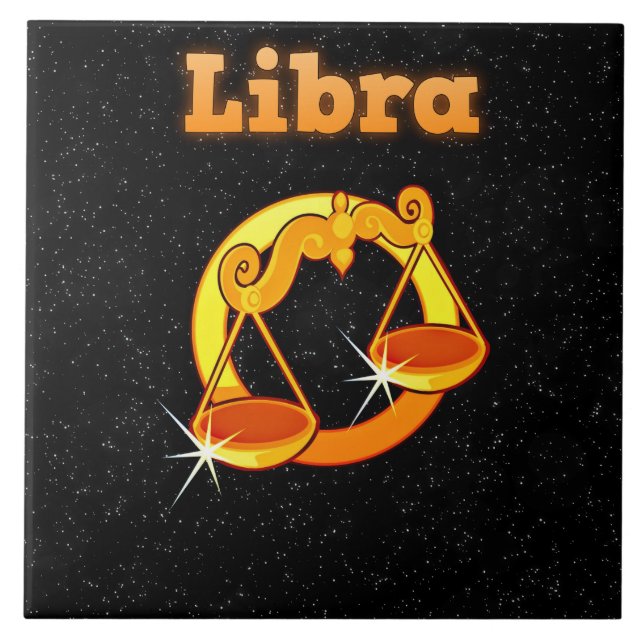 Azulejo De Cerâmica Ilustração do Libra (Frente)