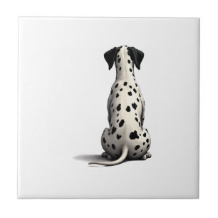 Azulejo De Cerâmica Ilustração Minimalista de Cachorro Dalmatiano Anti