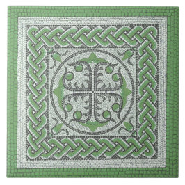 Azulejo De Cerâmica Ilustração mosaica romana antiga verde